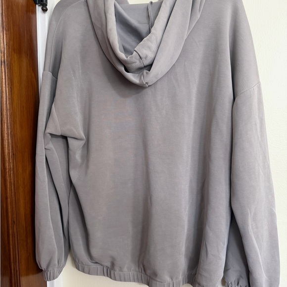 Women’s Hooded Quarter-Zip Sweater - Gray - Picture 10 of 10
